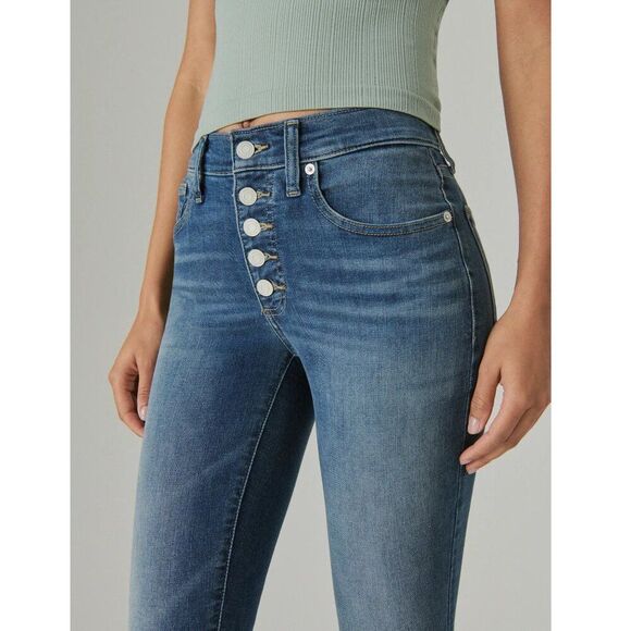 Lucky Brand Brigette Ankle Jeans Size 8 Button Closure Skinny - Picture 2 of 13